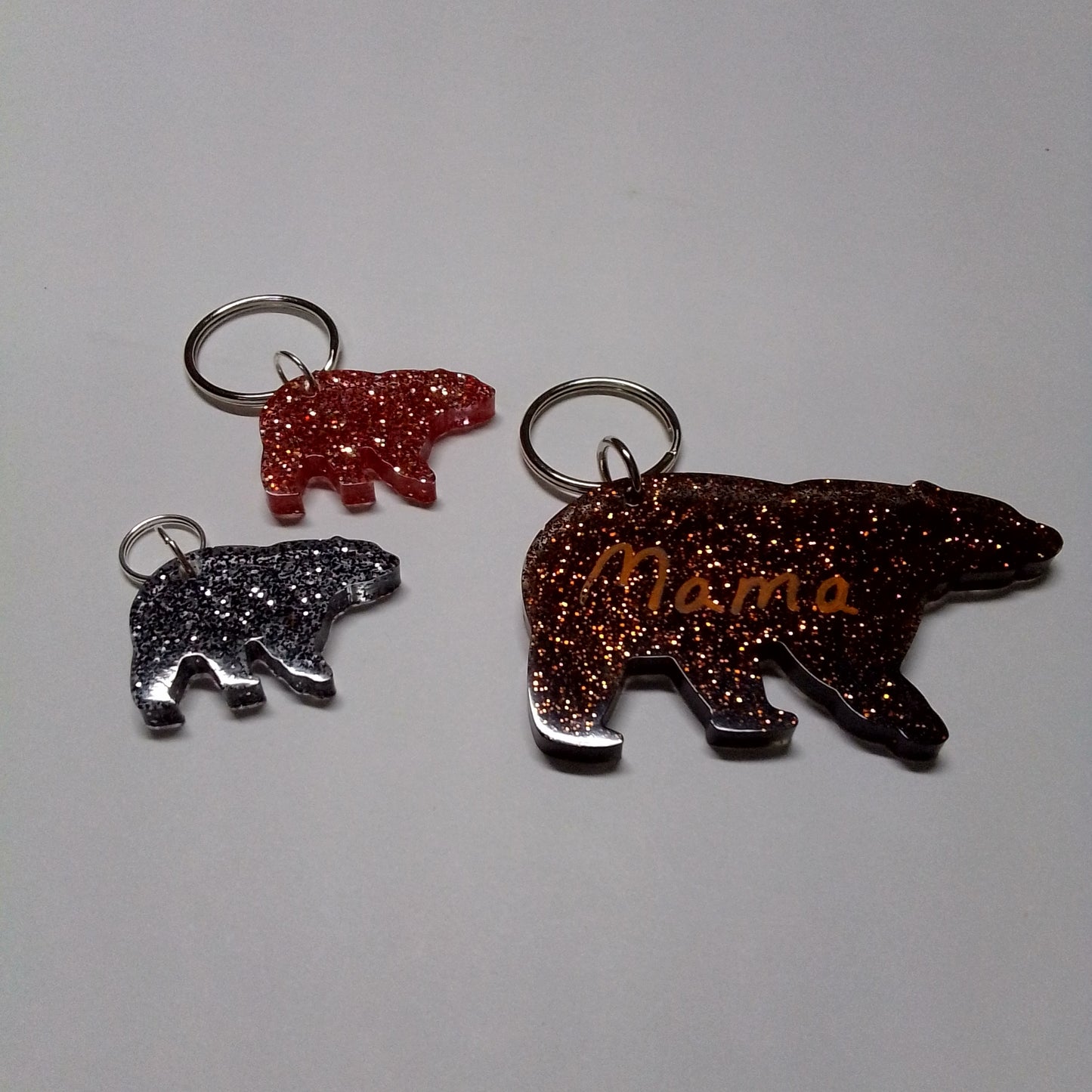 Mama Bear and cubs keychains