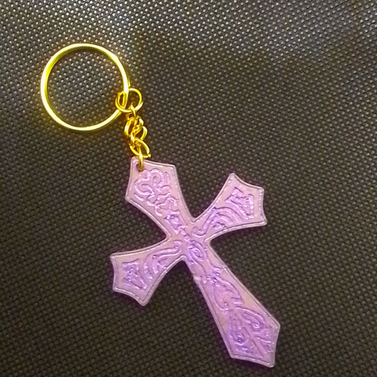 Epoxy Cross keychain