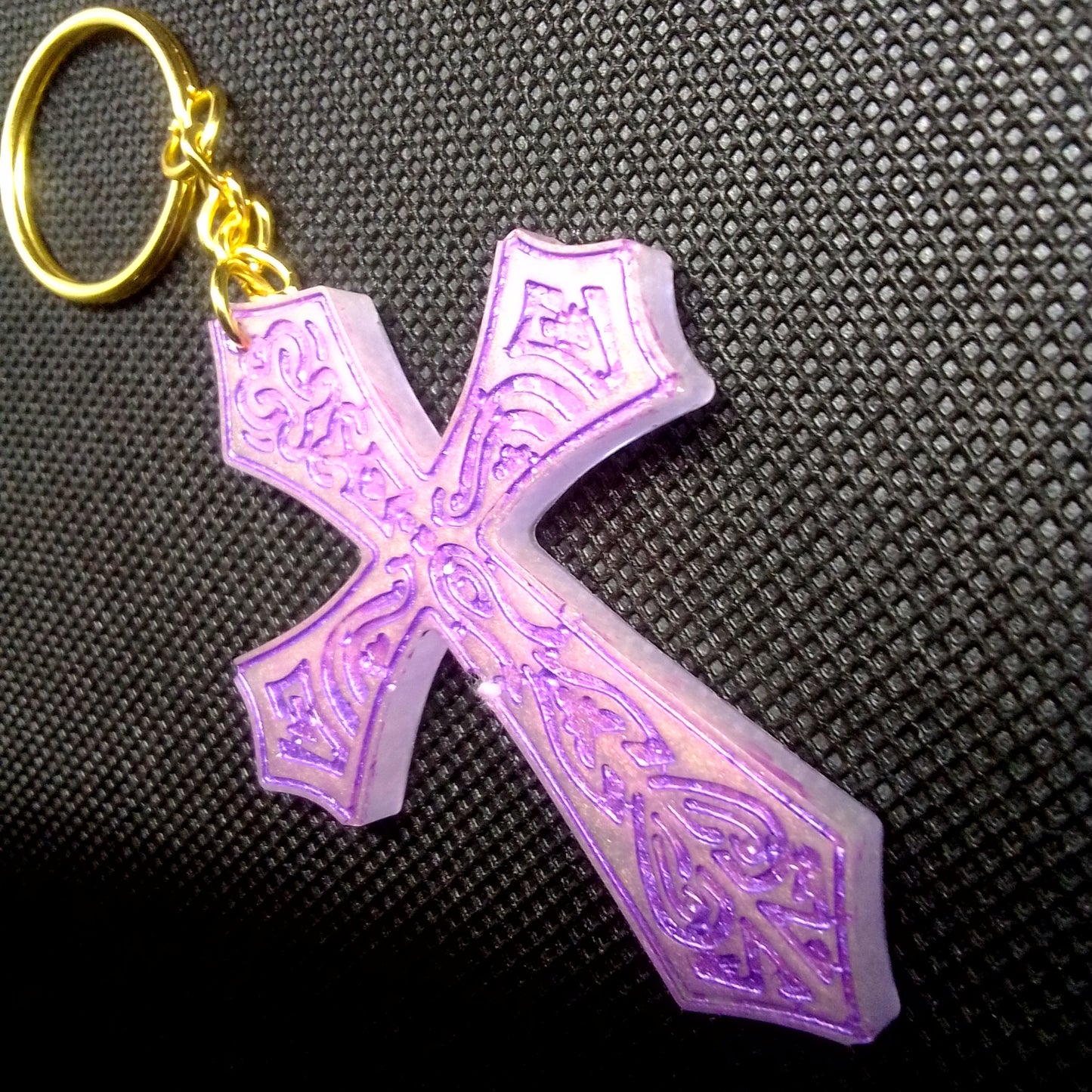 Epoxy Cross keychain