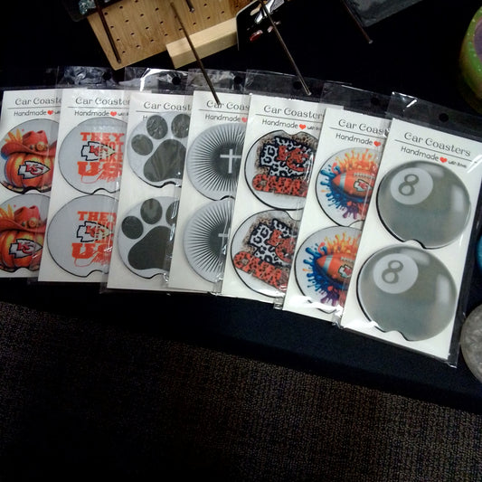 Pair of car coasters